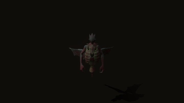 Evil flying monster Idle animation 3D Model