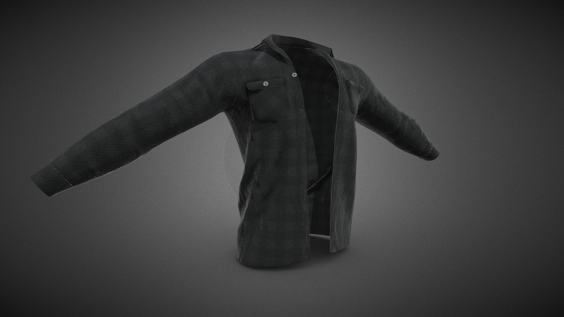 Black Flannel Shirt - Buy Royalty Free 3D model by CG StudioX (@CG ...