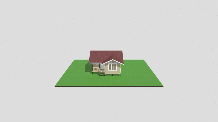АС Баня Тайга - 1 БК-150 7х6 м (Комфорт) (+прист 3D Model