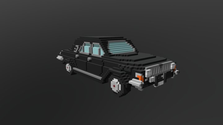 Free Voxel Volga (USSR Car) 3D Model