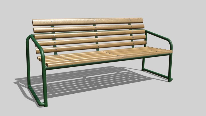 Garden metal bench 3D Model