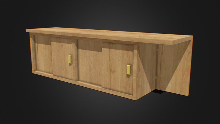Counter Desk with Cabinets - Low Poly – Modèle 3D gratuit STL