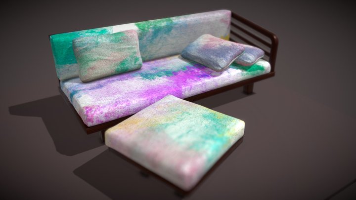 Painted Style Modern Sofa – Modello 3D gratuito STL