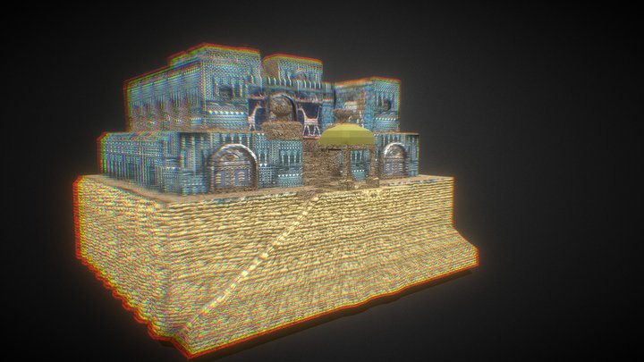 Ziggurat Textured With Normal Map 3D Model