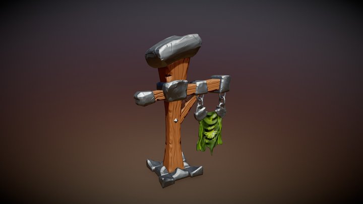 stylised low poly game prop 3D Model