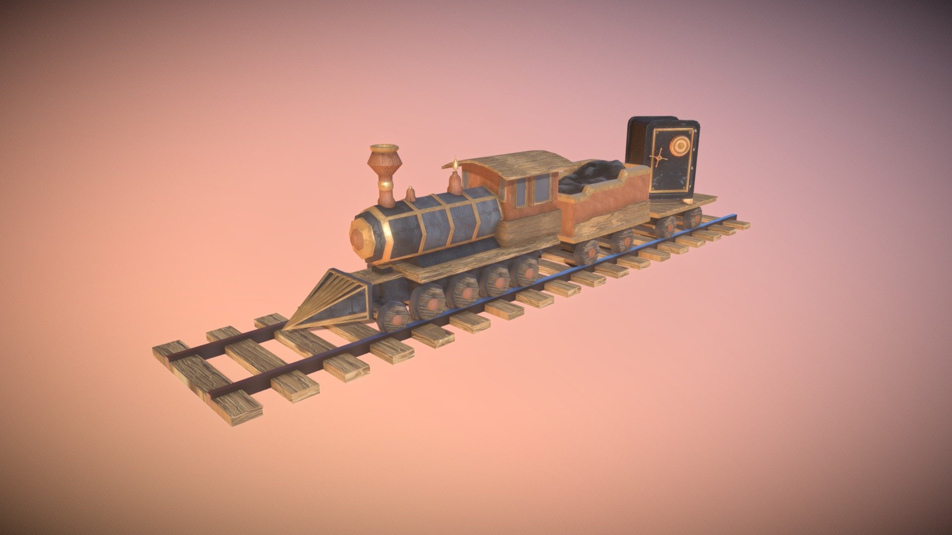 Gold Transport Train (Stylized Version) - Download Free 3D model by ...