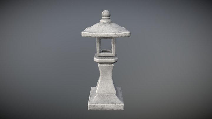 Japanese Stone Lantern 3D Model