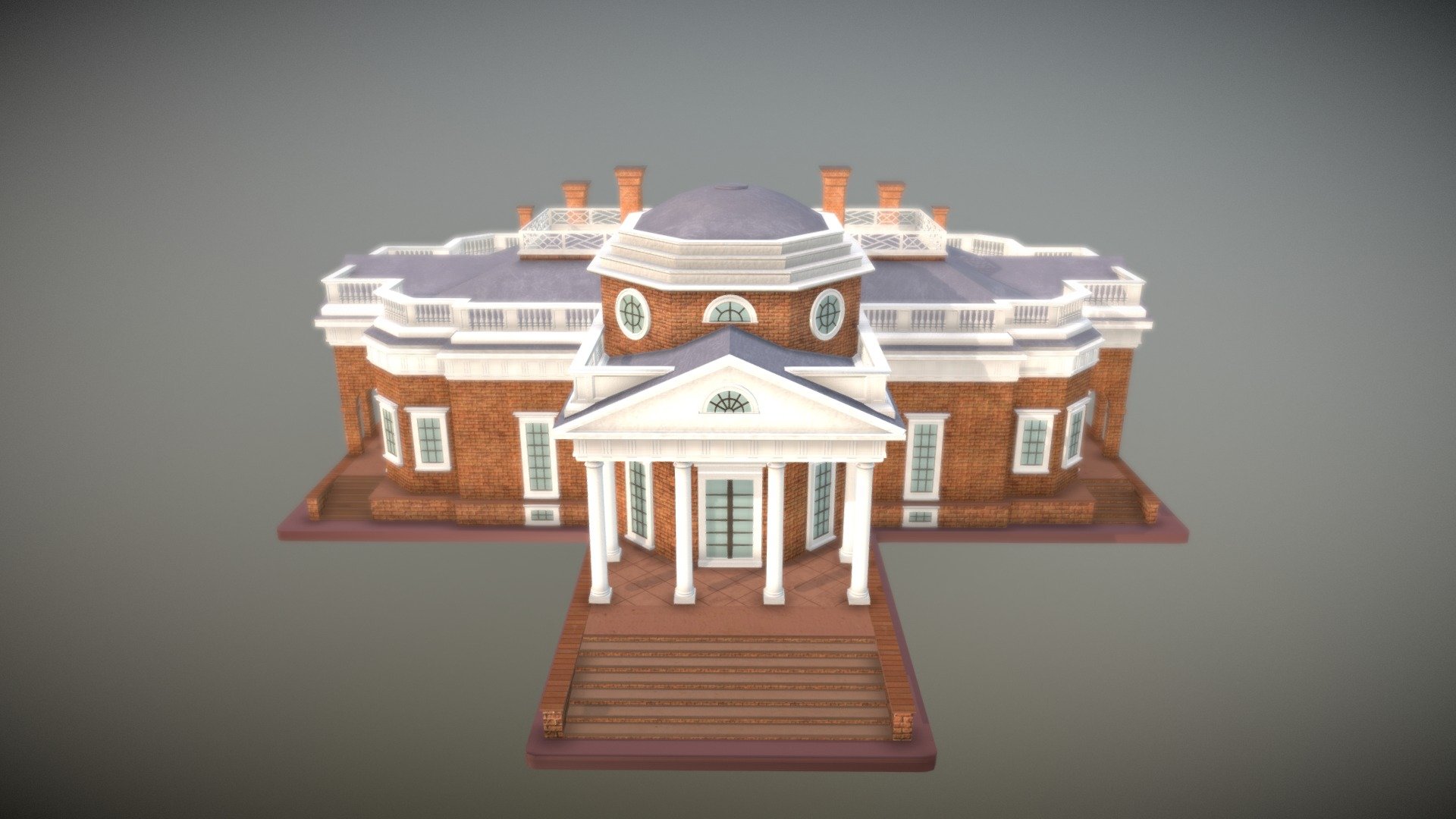 Monticello - 3D model by r4bbitking (@r4bbitking) [a6e3497] - Sketchfab