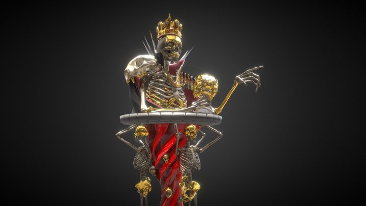 Skull Chess King 3D Model