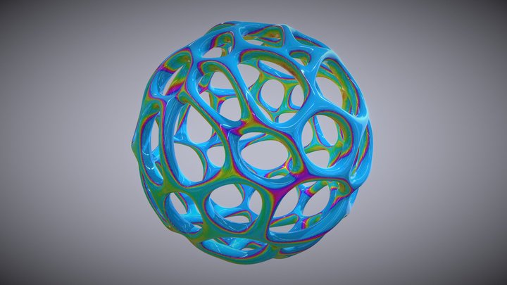 Organic Voroni Ball 3D Model