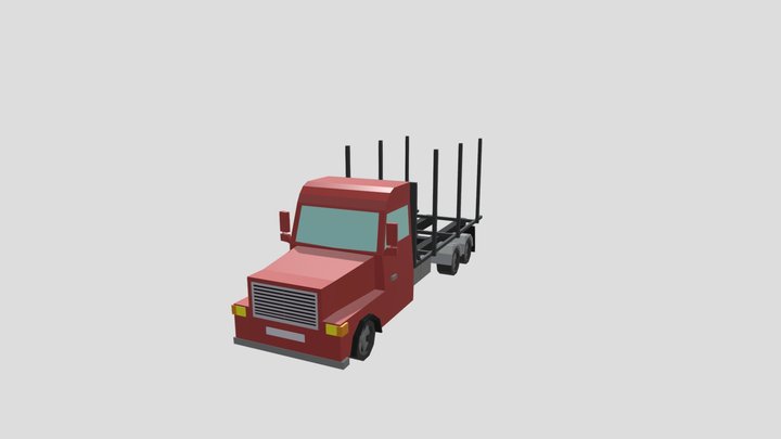 Log Truck 3D Model