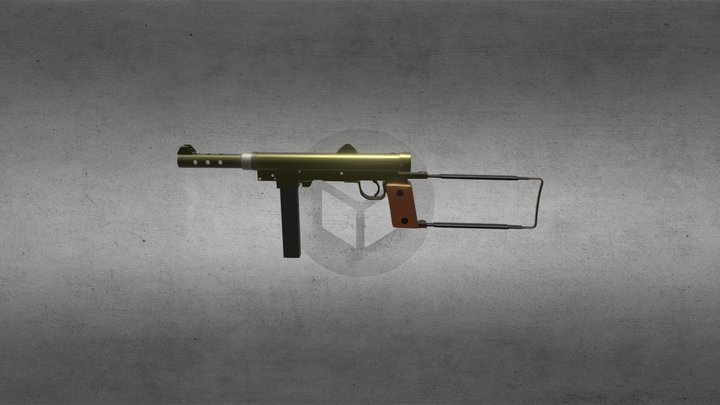 Kulsprutepistol m/45 3D Model