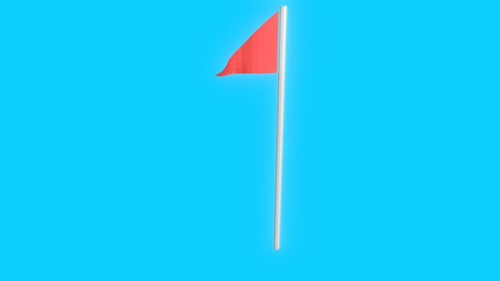 Low poly Golf Flag Animated 3D Model