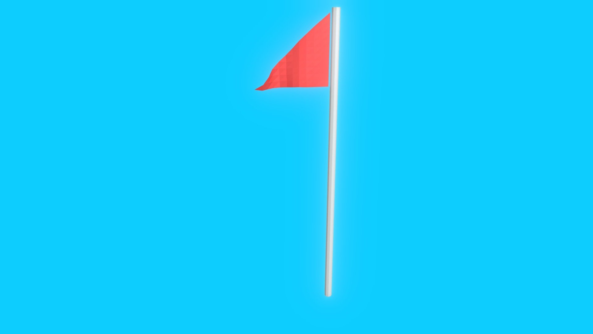 Low poly Golf Flag Animated