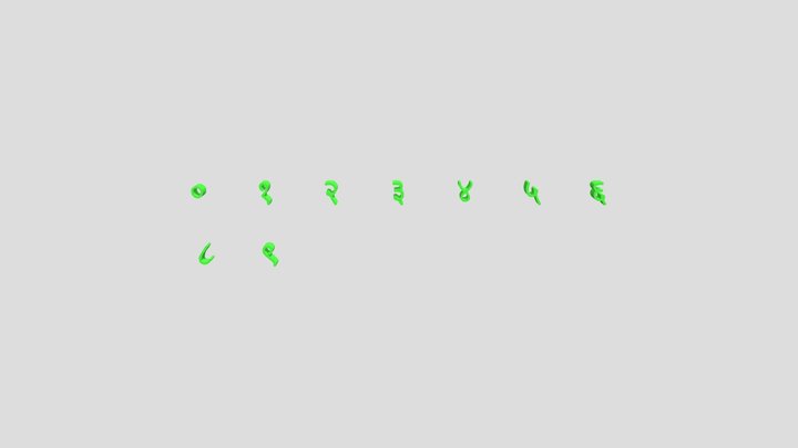 Sanskrit Numbers 3D Model