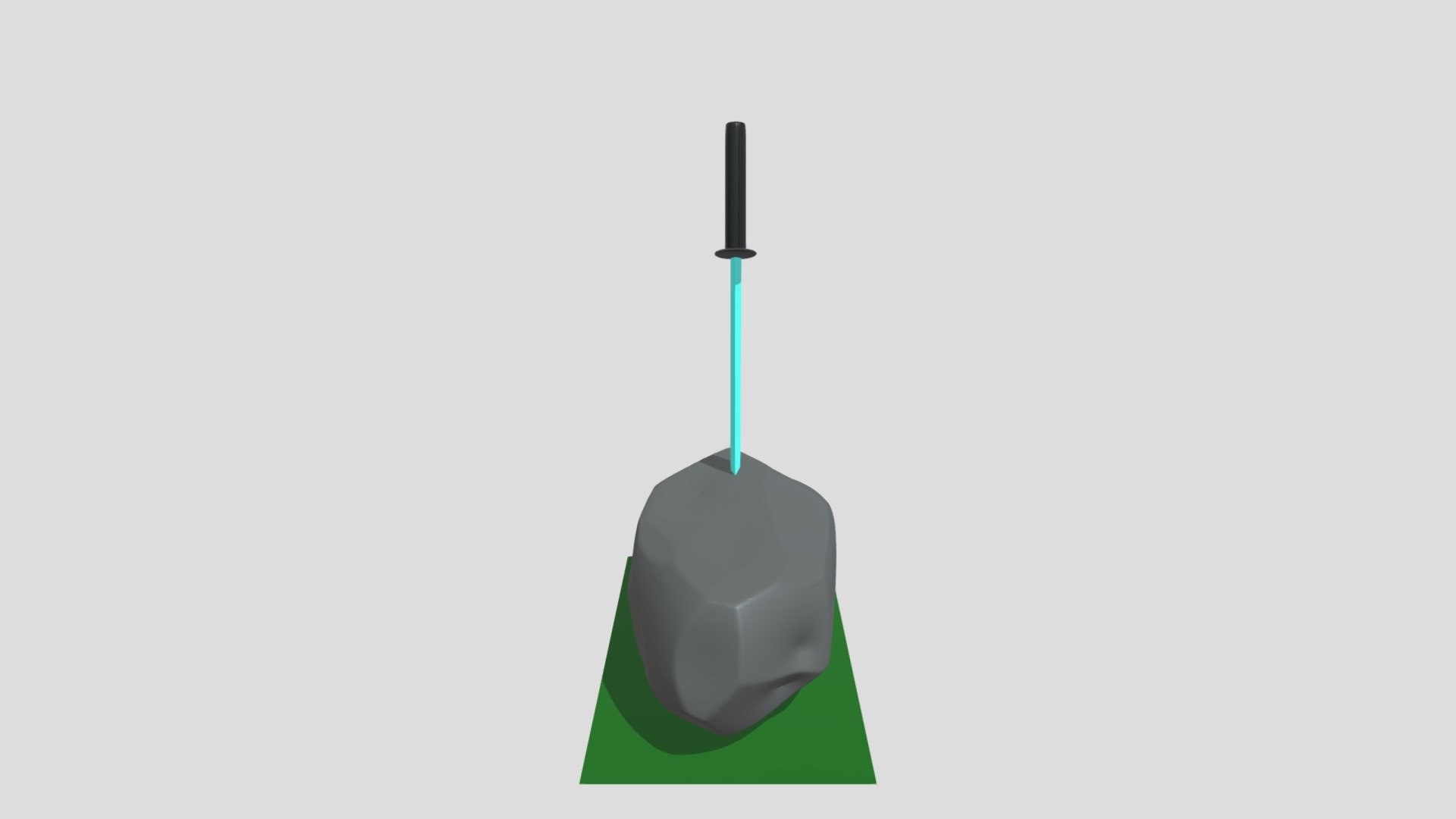 Sword on Rock 3D Model