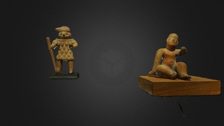 Olmec Baby and Collma Shaman Figures 3D Model