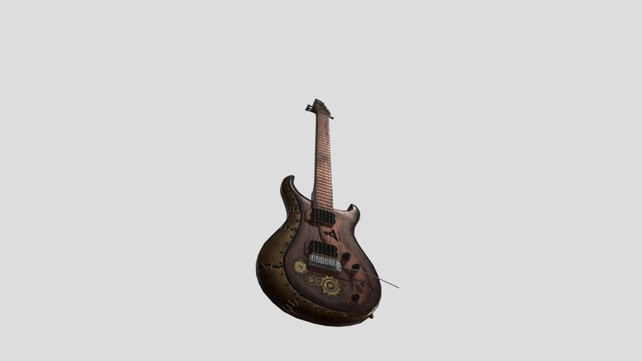 Steampunk Guitar 3D Model