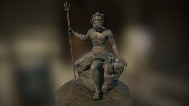 Posidon_Statue_Textured 3D Model