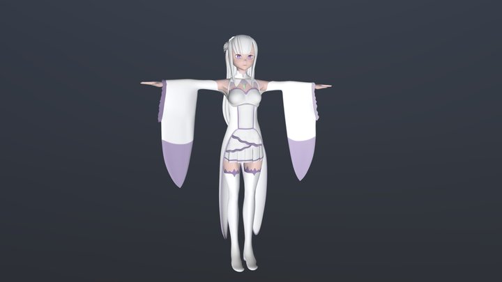 Re:Zero Emilia (High Definition) 3D Model