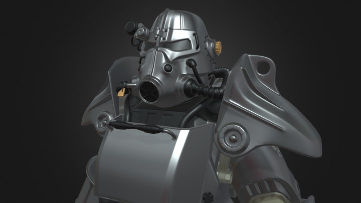 Power Armor T45 with Frame from Fallout 3D Model