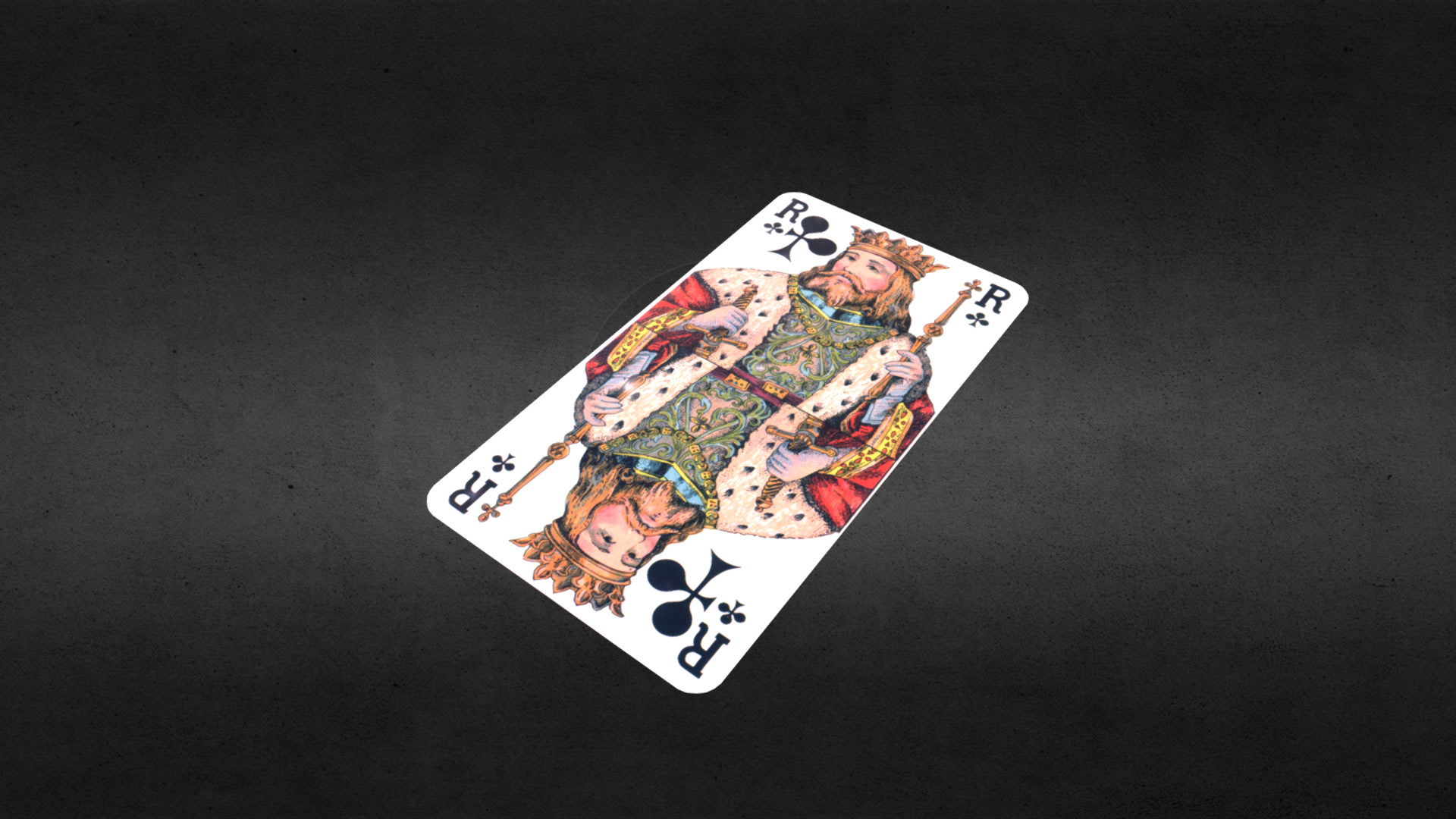 3D model Game card king - This is a 3D model of the Game card king. The 3D model is about a card with a graphic design on it.