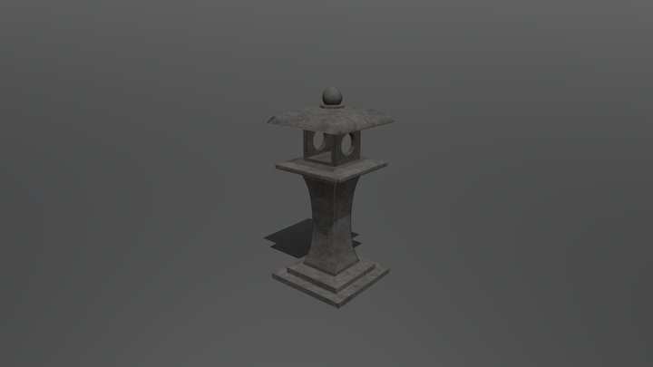 Japenese Shinto Stone Lamp 3D Model