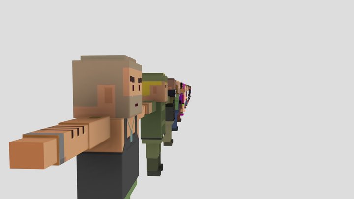 ALL THE CHARACTERS FROM THE SIMPLE SANDBOX 2 3D Model