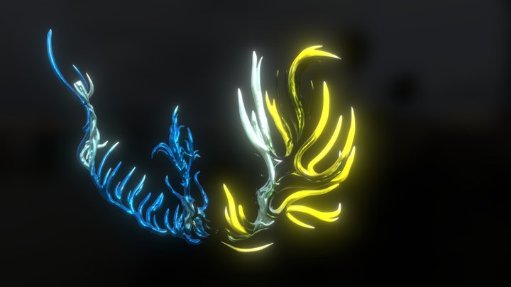 Blue and Gold Fronds – Free 3D Model STL