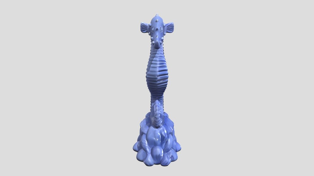 Blue seahorse figurine