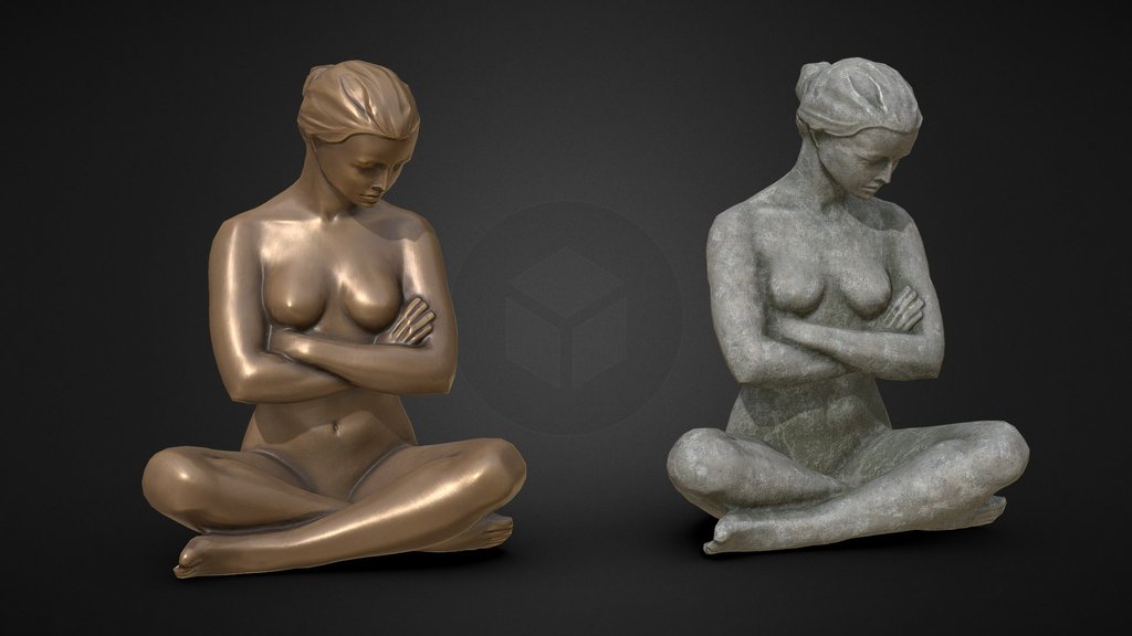 Seated Female Sculpture 2 pieces