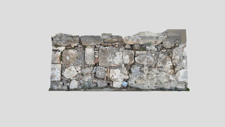 Old Stone Brick Wall 3D Model