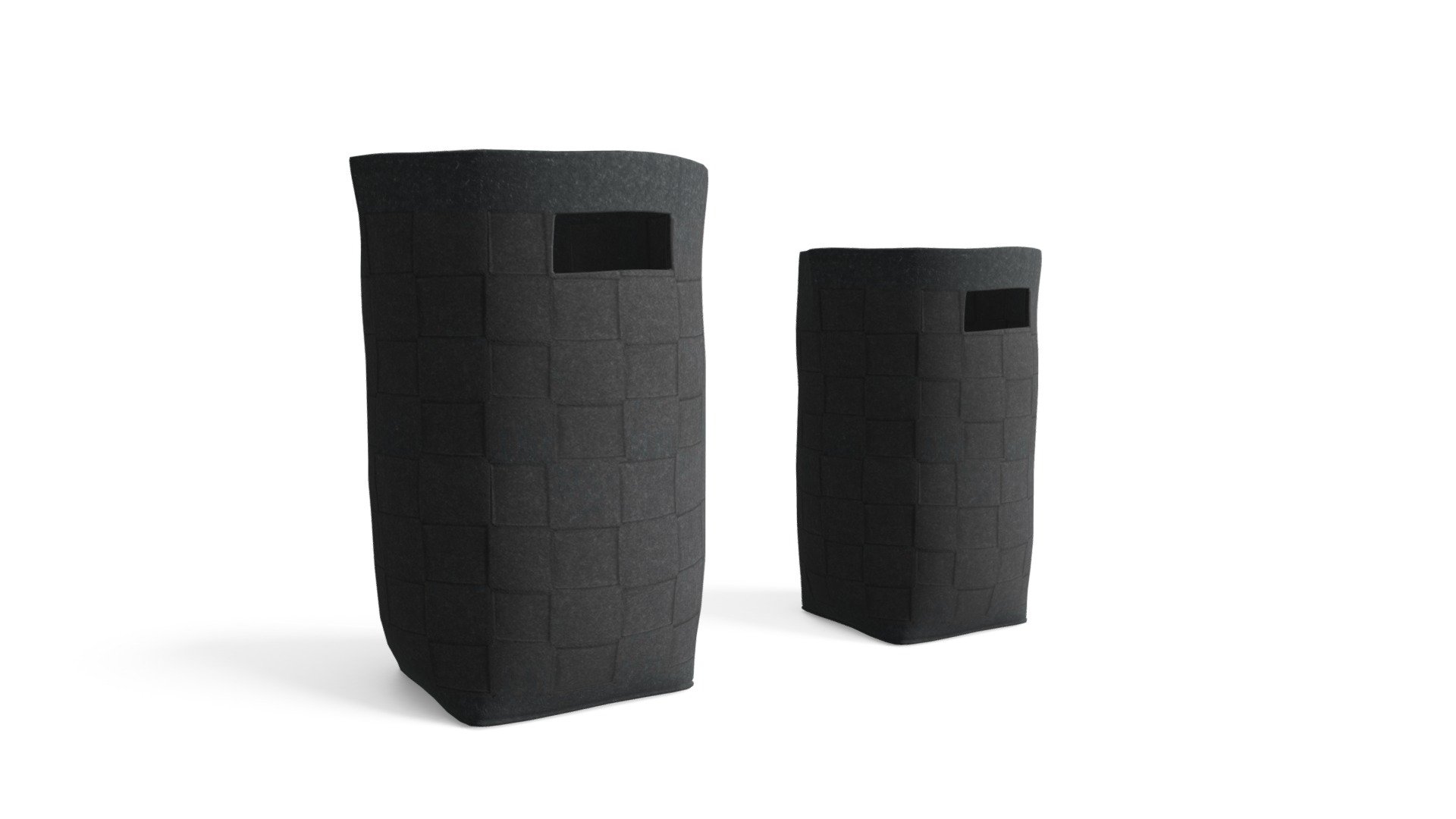 Set Of 2 Felt Woven Laundry Basket