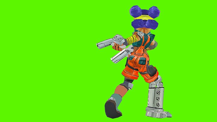 Mallory With Guns 3D Model