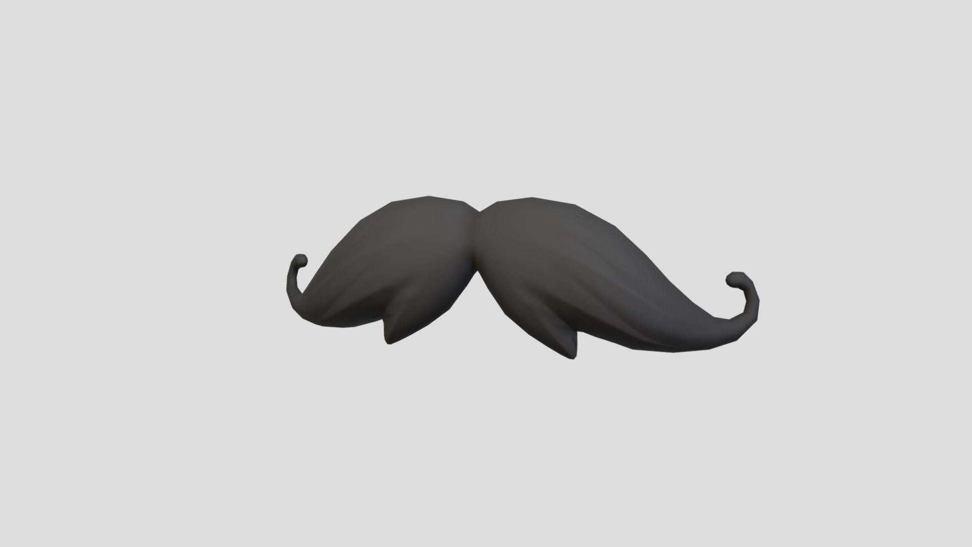 3D model Mustache 08 - This is a 3D model of the Mustache 08. The 3D model is about a black dolphin with a white background.