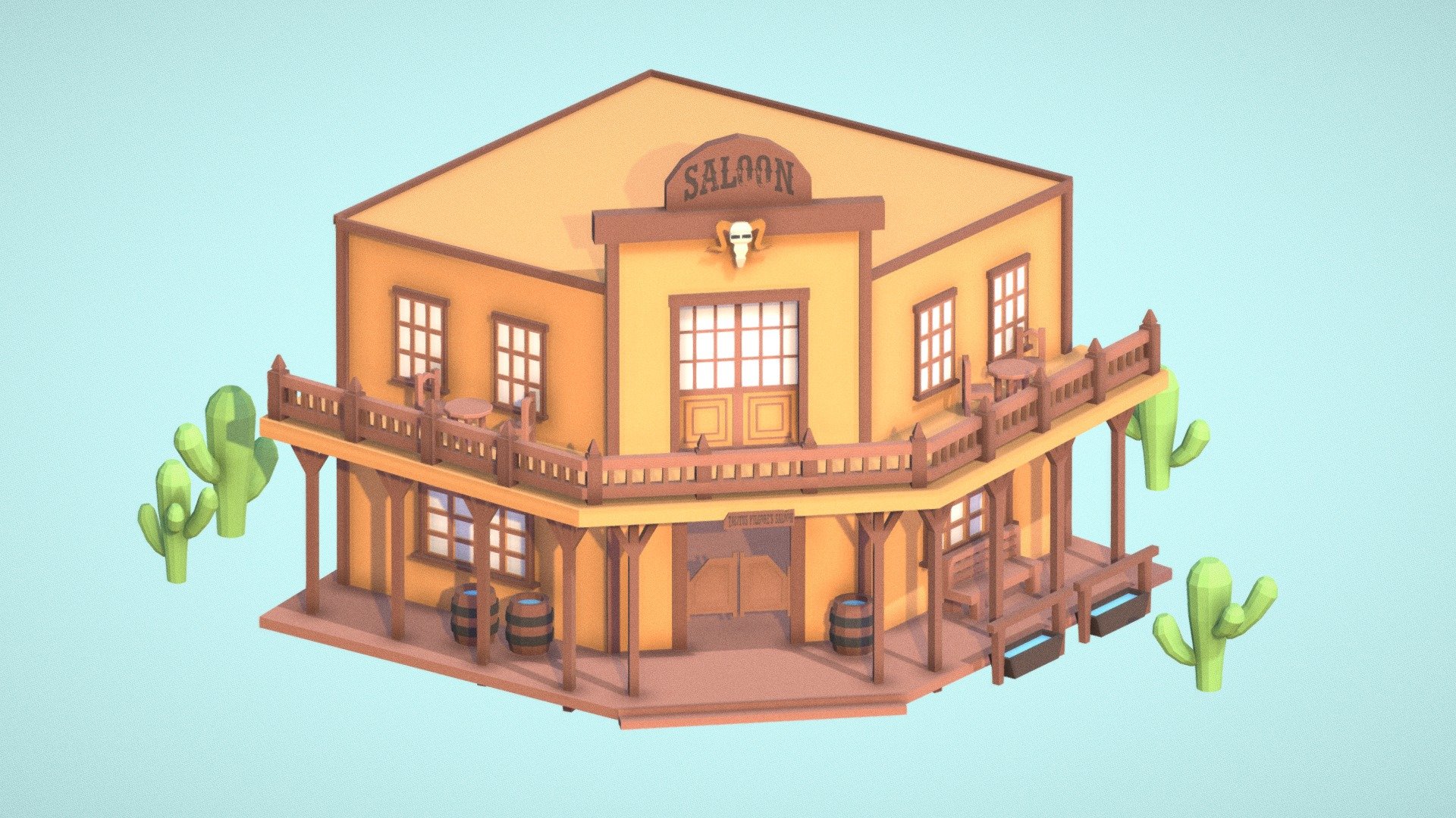 Western Saloon - Download Free 3D model by libblekibble