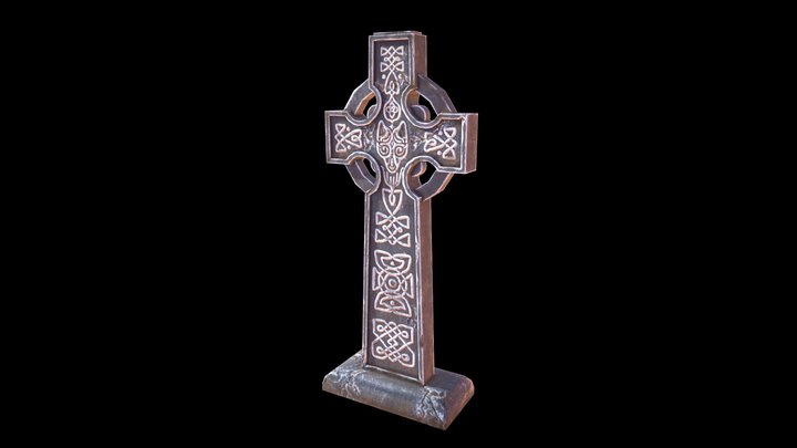 Cross grave stone 3D Model