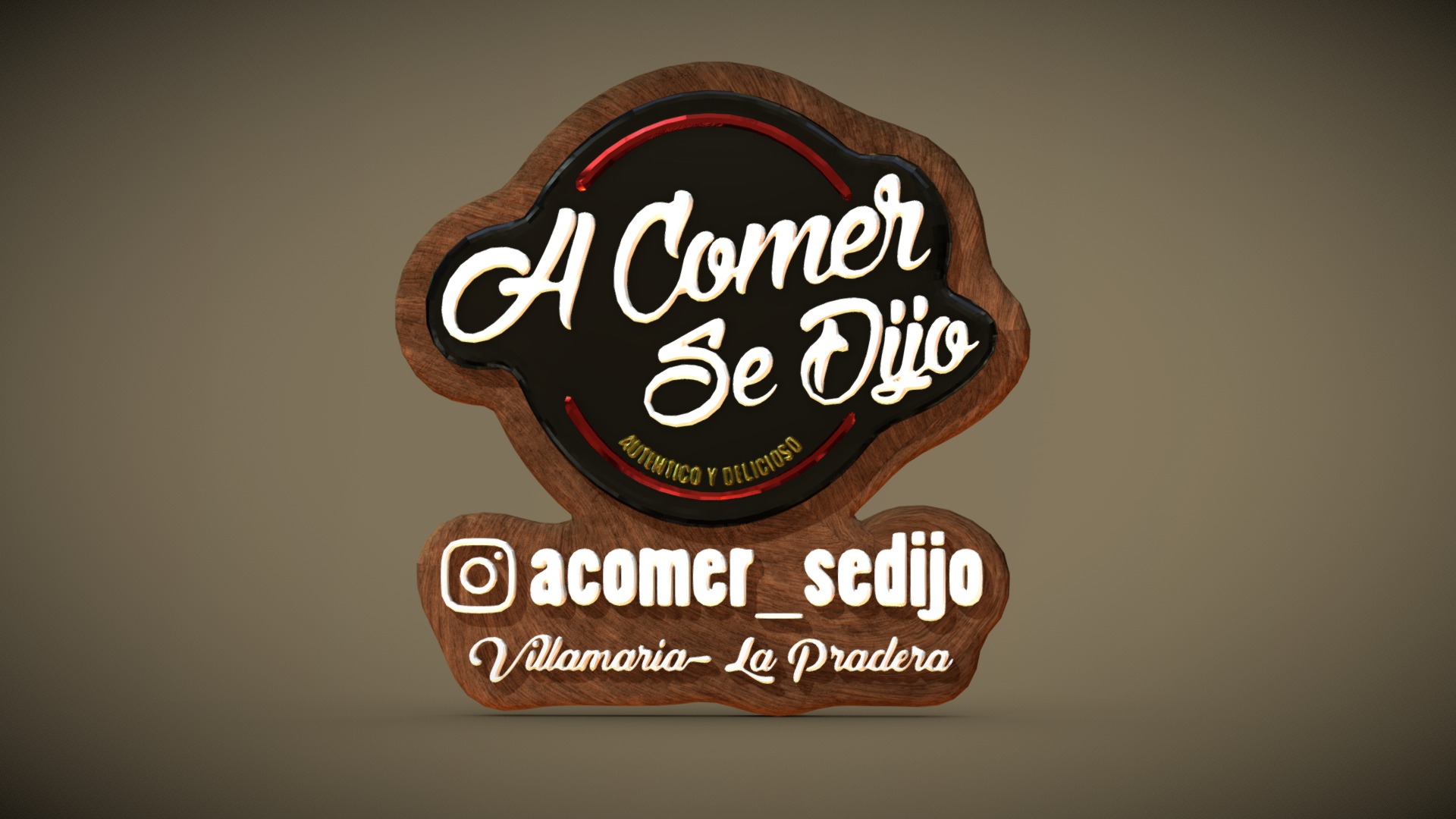 3D model A Comer Se Dijo Logo - This is a 3D model of the A Comer Se Dijo Logo. The 3D model is about text.