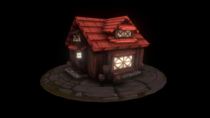 Game Asset: Village House 3D Model