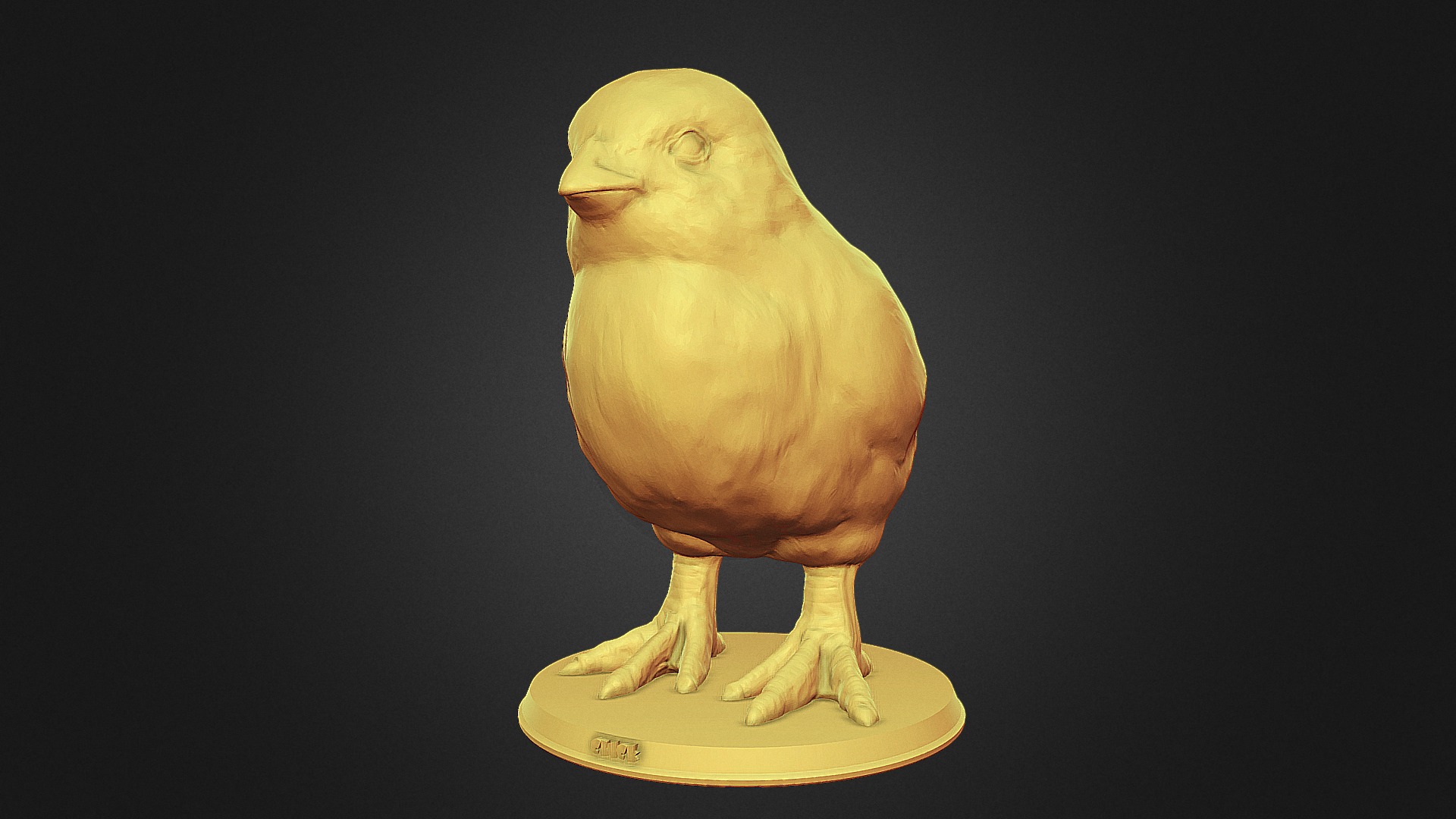 3D model Realistic Chick - This is a 3D model of the Realistic Chick. The 3D model is about a yellow duck on a black background.