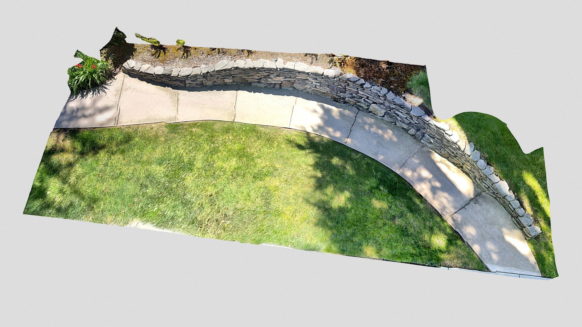 Sidewalk & stone wall (8): Polycam ("SPACE")