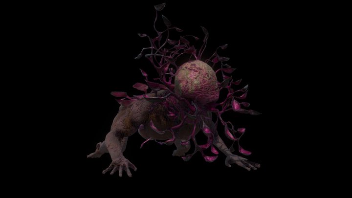Supermutant-Child Zombie w. Plant Parasite! 3D Model