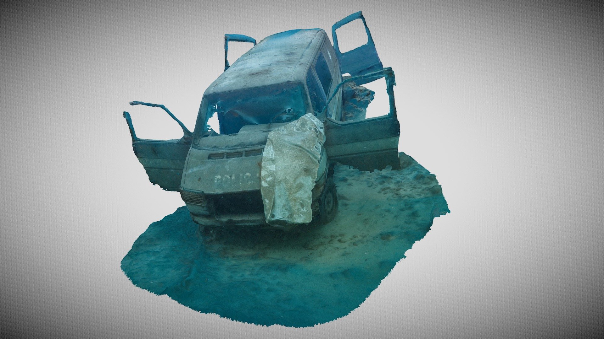 Police bus on the bottom of Zakrzówek quarry