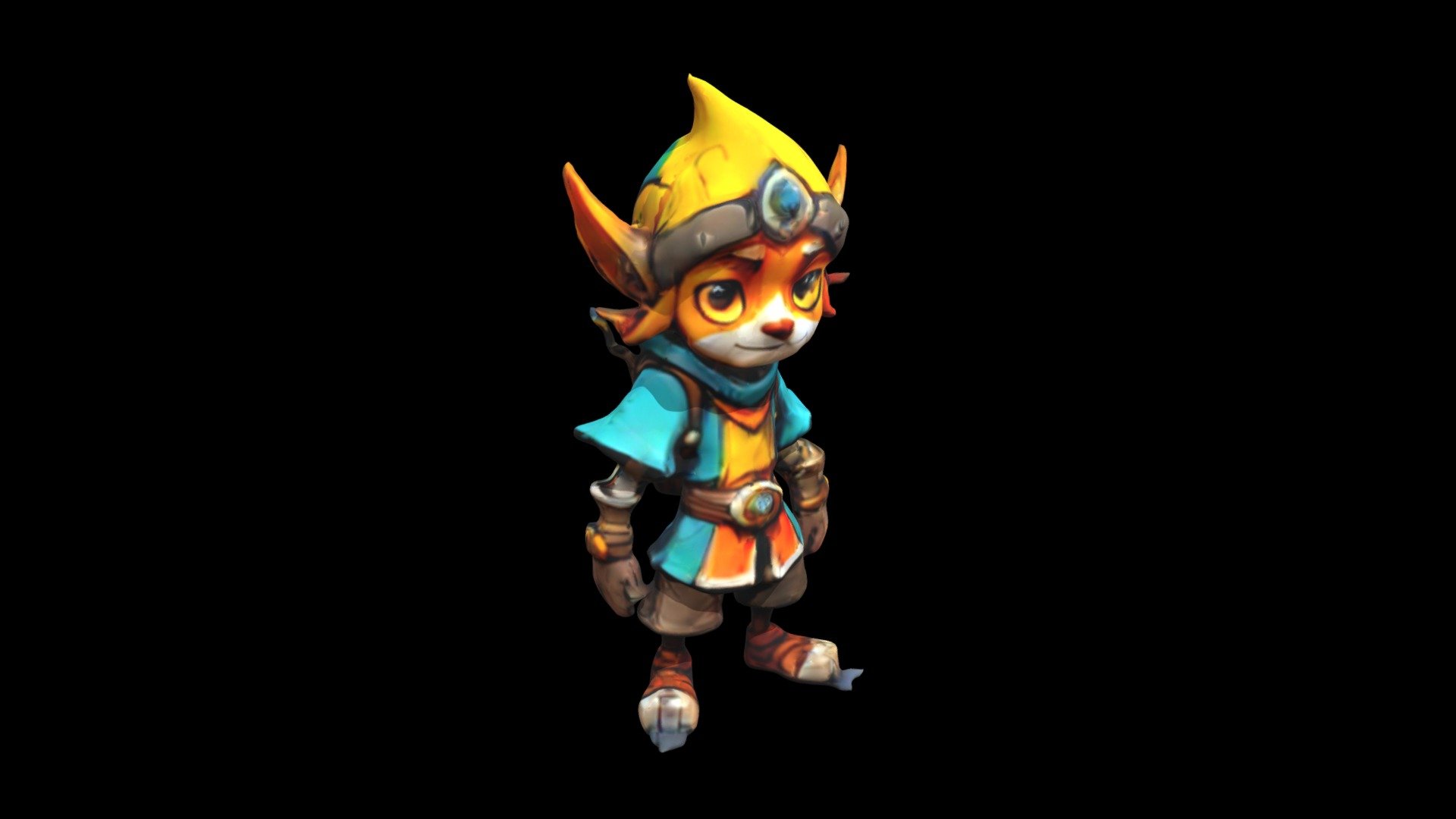 An adorable and adventurous fox character, dress - Download Free 3D ...