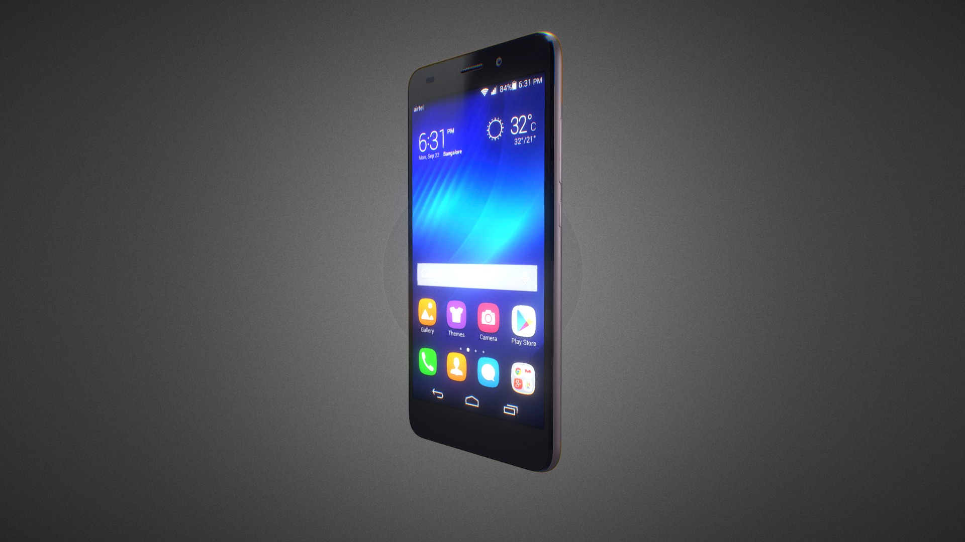 3D model Huawei Honor 5C for Element 3D - This is a 3D model of the Huawei Honor 5C for Element 3D. The 3D model is about a black smartphone with a blue screen.