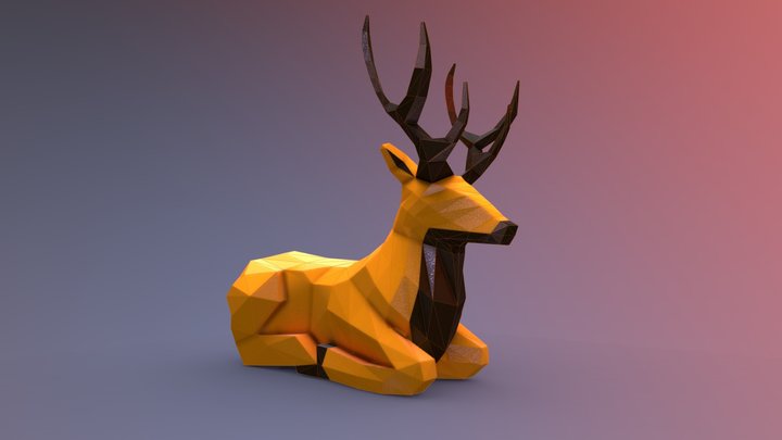 Low Poly lazy deer