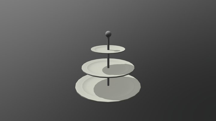 Three Tier Cake Stand 3D Model
