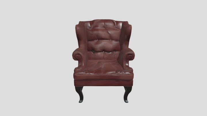Poltrona Chesterfield Vintage – Luxo em Couro 3D Model