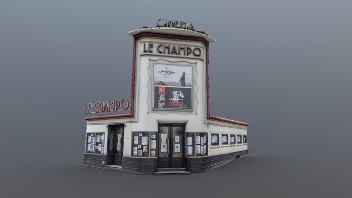 Le Champo Cinema - Art deco facade 3D Model