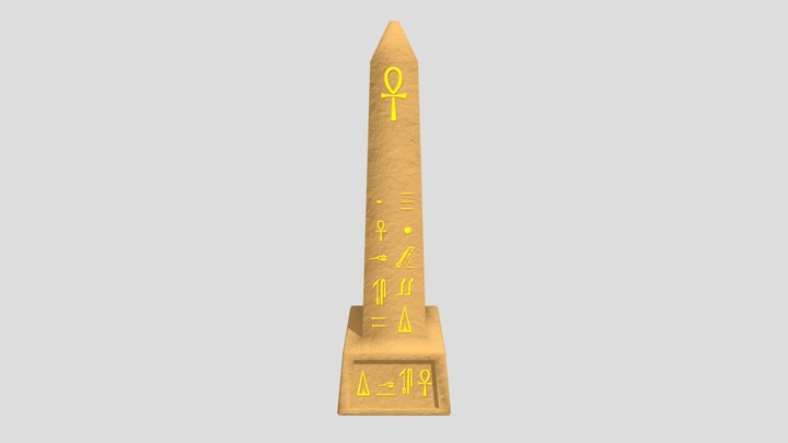 Egyptian temple obelisk 3D Model